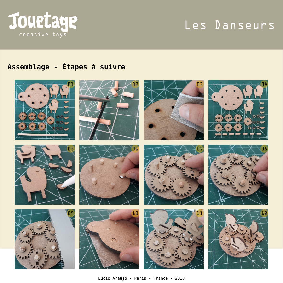 Jouetage. Les Danseurs. Assemblage - Étapes à suivre